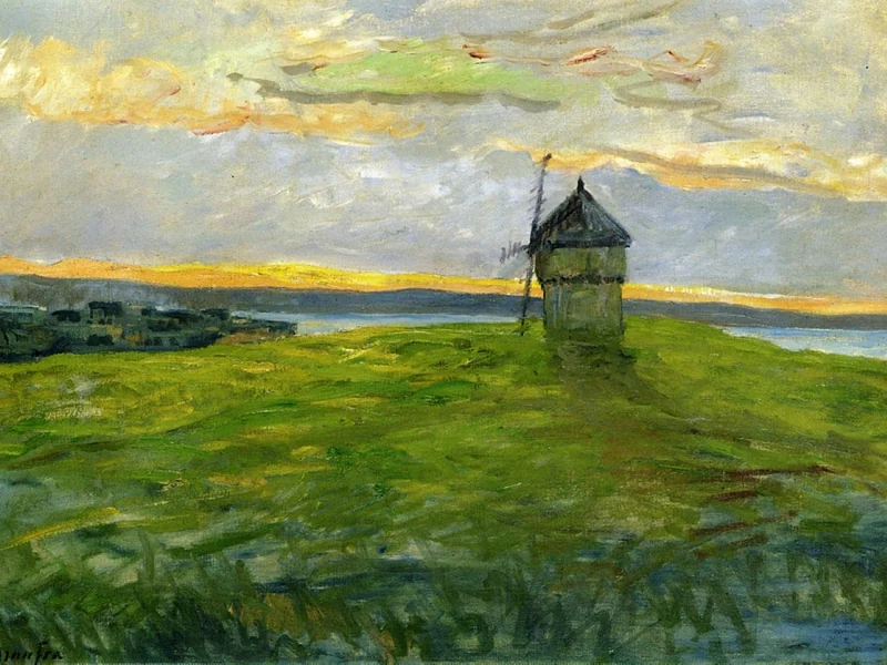 1861-Maxime Maufra - Paesaggio con mulino